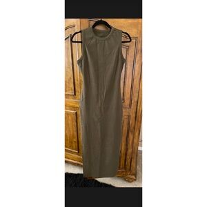 Olive Green Sleeveless Fitted Dress